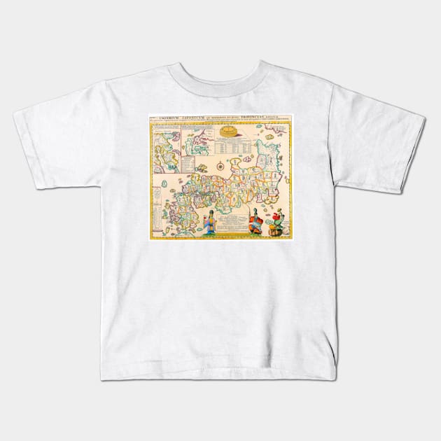 Ancient Japan Map Kids T-Shirt by Culturio